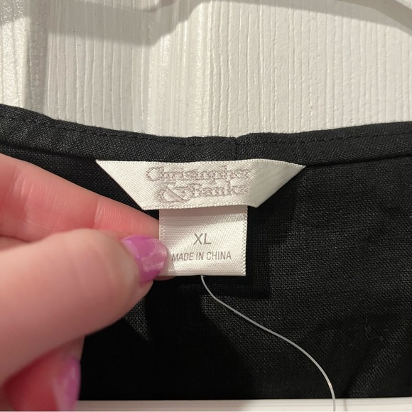 BNWT Christopher & Banks Black Wrap Top - Size XL - Picture 2 of 6